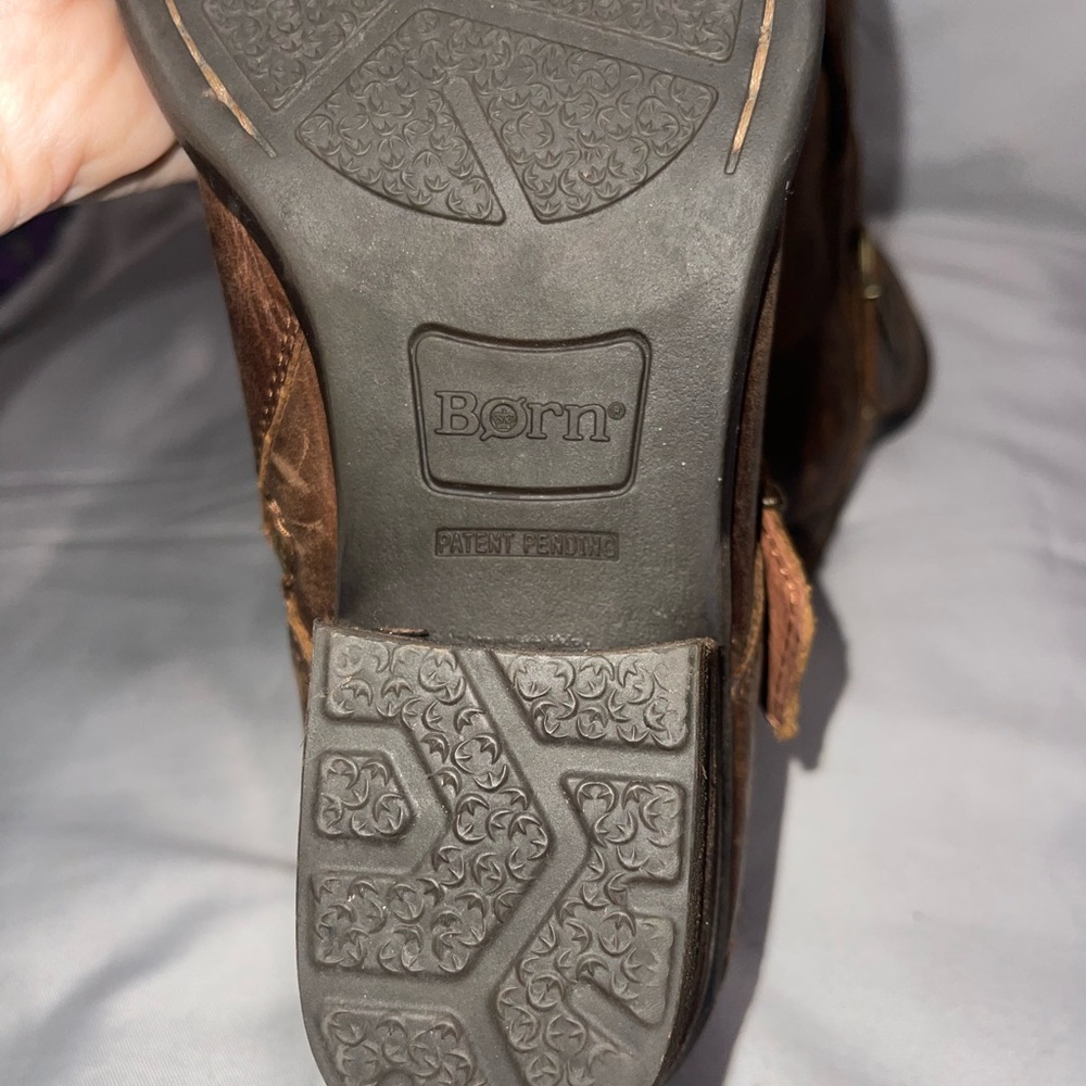 Born Leather Brown Ankle Boots with Buckle - Picture 6 of 7